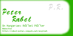 peter rabel business card